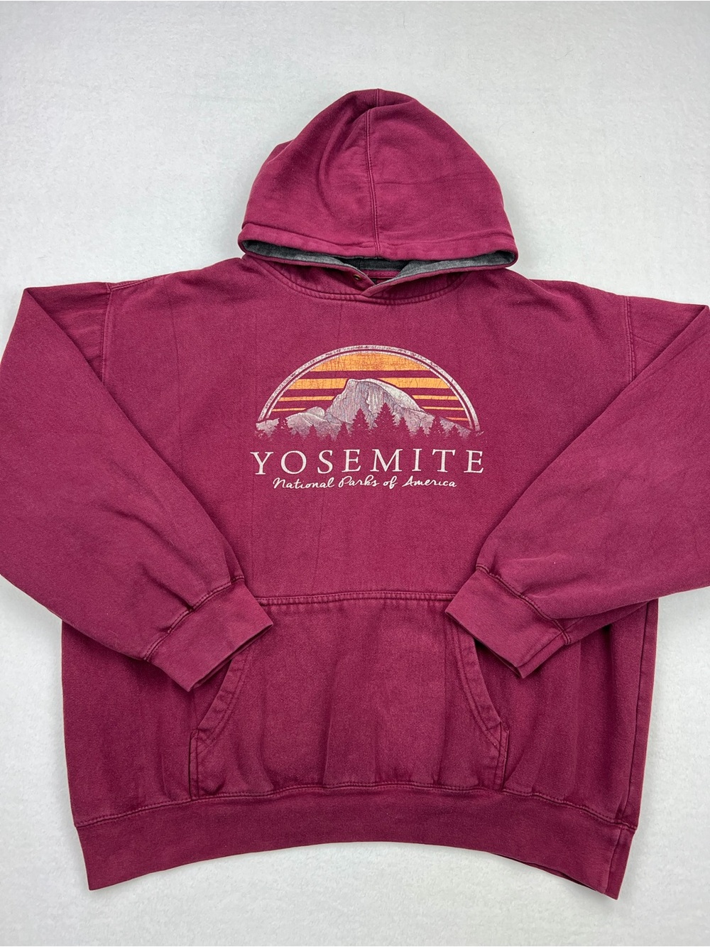Yosemite Maroon Pullover Hoodie Sweatshirt - Men